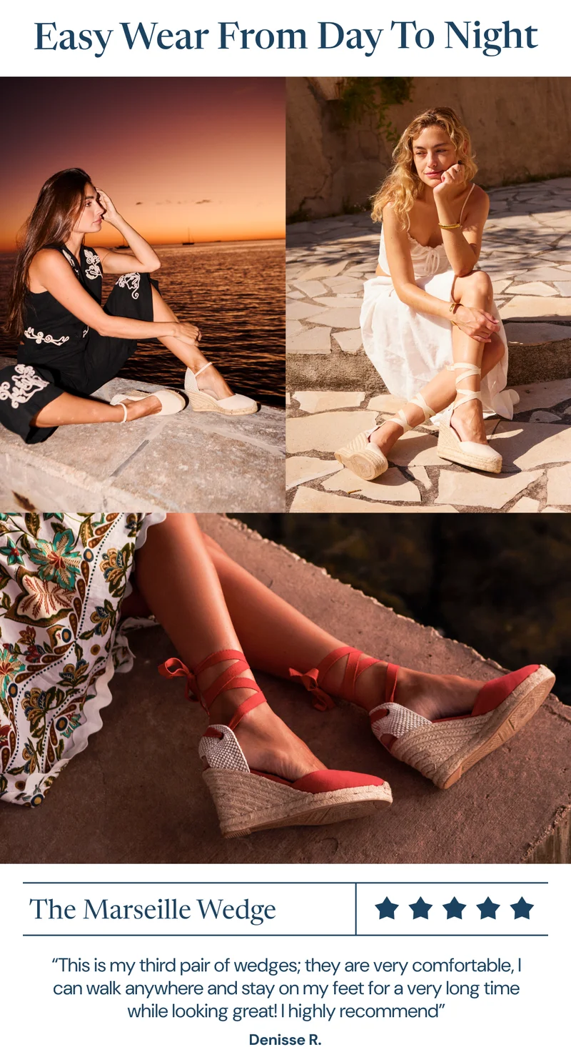 Easy Wear from Day To night “This is my third pair of wedges; they are very comfortable, l can walk anywhere and stay on my feet for a very long time while looking great! I highly recommend” Denisse R.