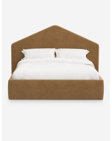 Katcher Platform Bed-Caramel Vintage Velvet / King