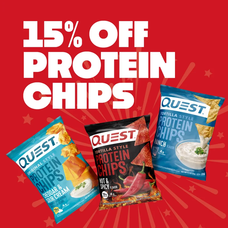 15% off all your favorite flavors of awesomely crunchy Quest Chips.