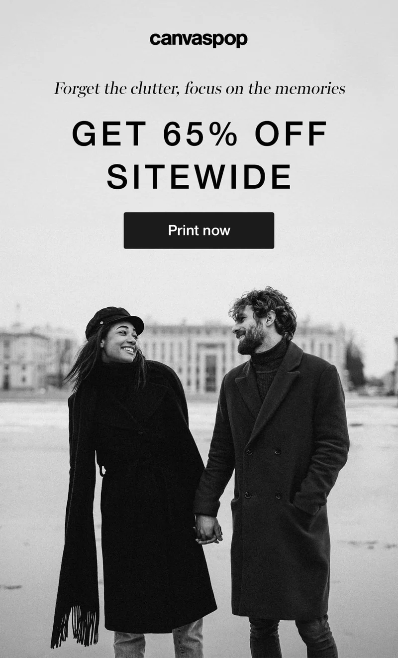 Forget the clutter, focus on the memories. Get 65% off sitewide.