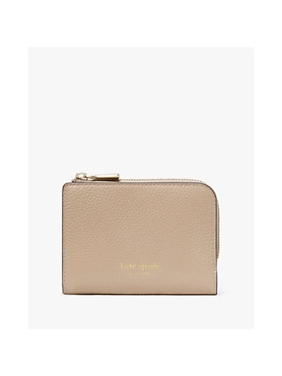 Ava Colorblocked Pebbled Leather Zip Bifold Wallet