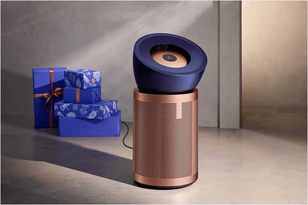 Dyson Purifier Big and Quiet Formaldehyde fan heater in Prussian blue and rich copper.