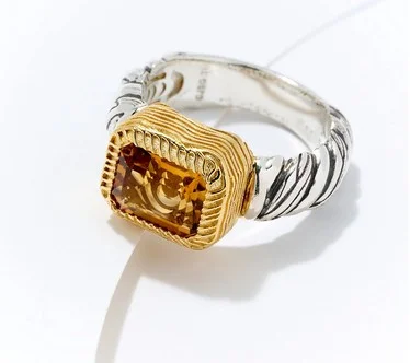 Christian James by Scott Grimes Sterling Silver Two-Tone Gemstone Ring