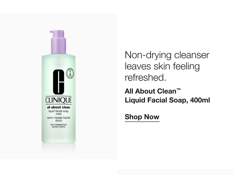 Non-drying cleanser leaves skin feeling refreshed. | All About Clean™Liquid Facial Soap, 400ml | Shop Now