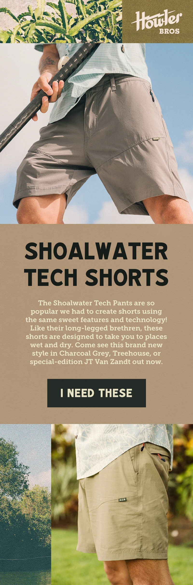The Shoalwater Tech Pants are so popular we had to create shorts using the same sweet features and technology! Like their long-legged brethren, these shorts are designed to take you to places wet and dry. Come see the brand new Shoalwater Tech Shorts in Charcoal Grey, Treehouse, or special-edition JT Van Zandt out now.