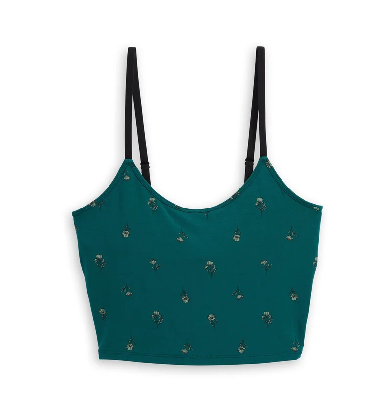 Image of Longline Bra Top - TENCEL™ Modal Winter Poppies