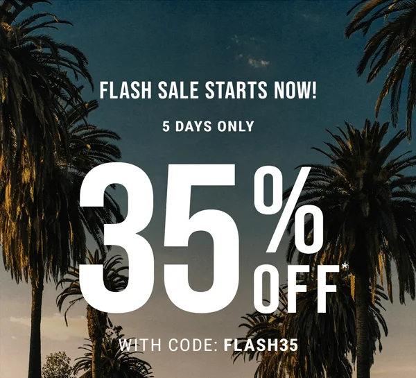 Flash Sale Starts Now! 5 Days Only. 35% Off With Code: discount code