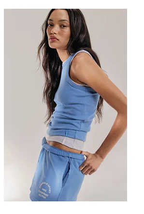 Soft Modal Rib Tank Top - Blossom Blue