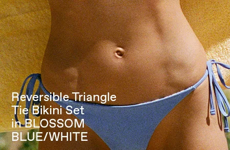 Reversible Side Tide Bikini Bottoms - Blossom Blue/White