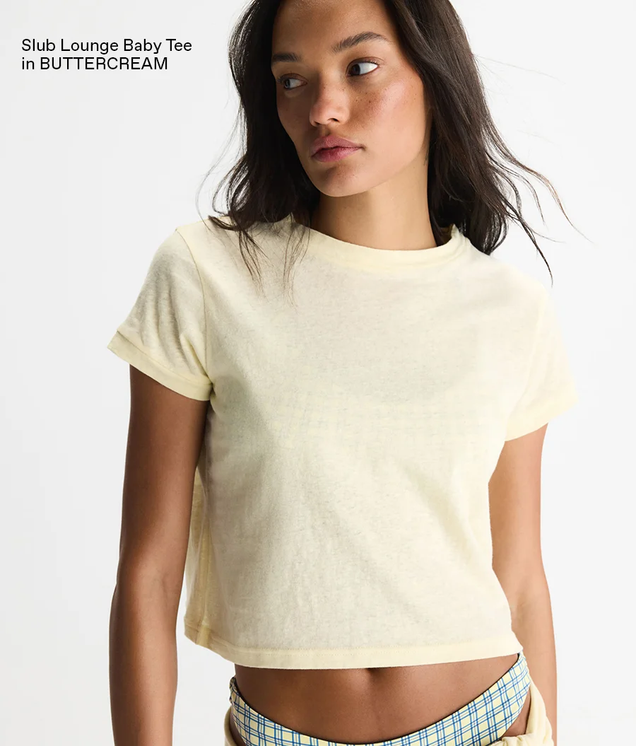 Slub Lounge Baby Tee - Buttercream