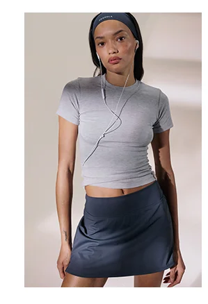 Soft Modal Short Sleeve Top - Light Grey Melange