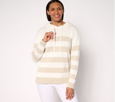 Belle Beach by Kim Gravel Seaside Sand Bar Stripe Hoodie