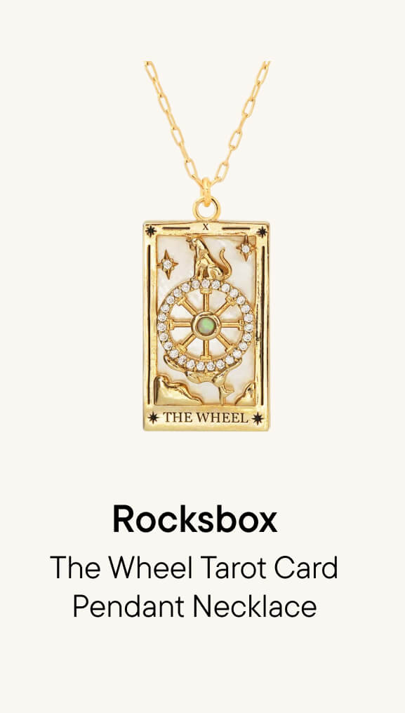 The Wheel Tarot Card Pendant Necklace