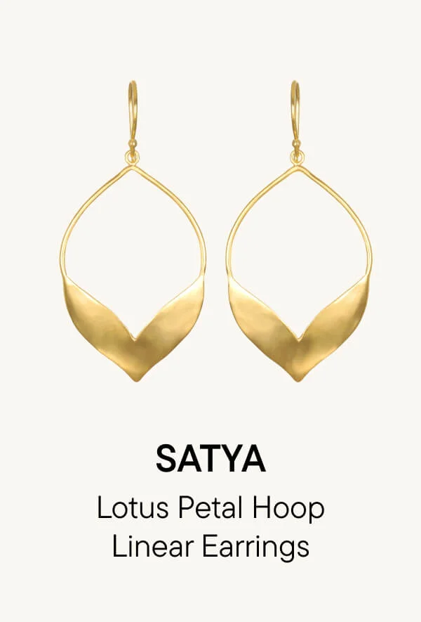Lotus Petal Hoop Linear Earrings