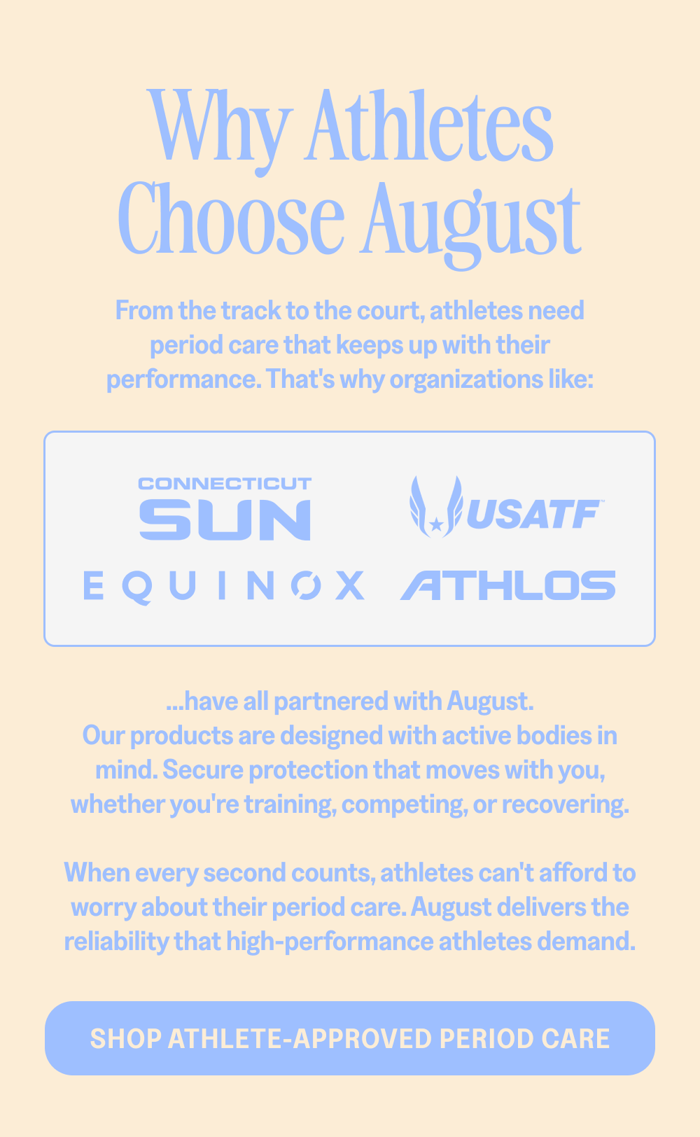 [SHOP ATHLETE-APPROVED PERIOD CARE]