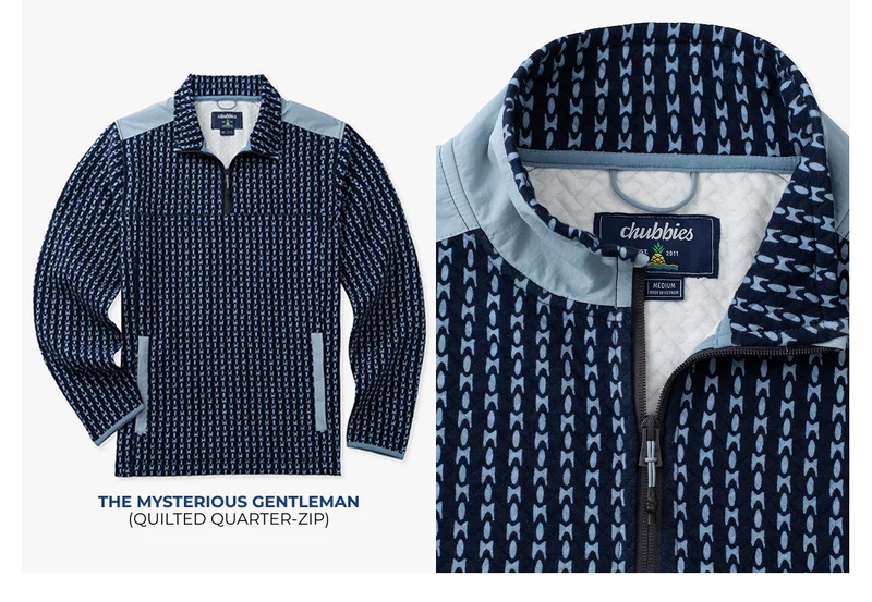Quilted Quarter-Zip: The Mysterious Gentleman