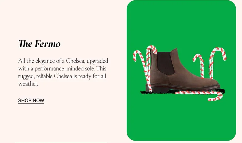 The Fermo All the elegance of a Chelsea, upgraded with a performance-minded sole. This rugged, reliable Chelsea is ready for all weather. Shop Now