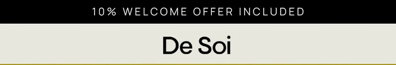 Image containing De Soi logo and 10% Welcome offer included banner