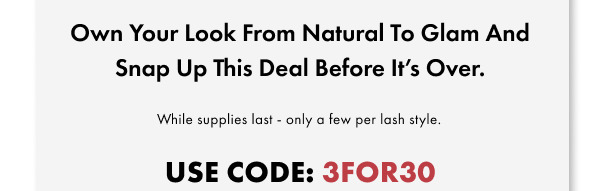 Use code: 3for30