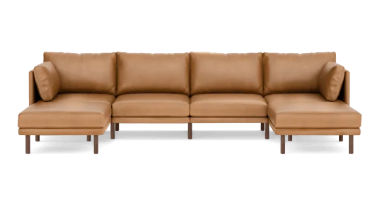 Field Leather 6-Piece Sectional Double Lounger