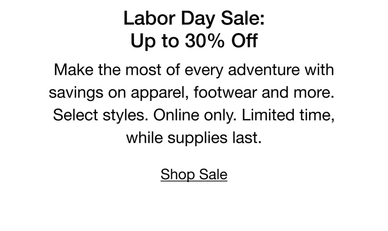Make the most of every adventure with savings on apparel, footwear and more. Select styles. Online only. Limited time, while supplies last. Shop Sale