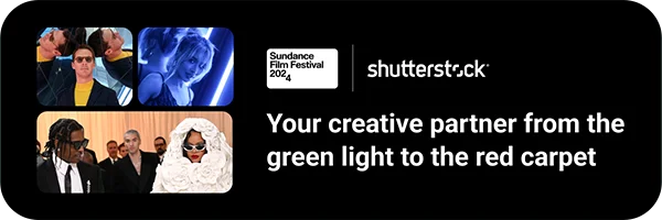 Shutterstock ad. Ad reads: your creative partner from the green light to the red carpet.