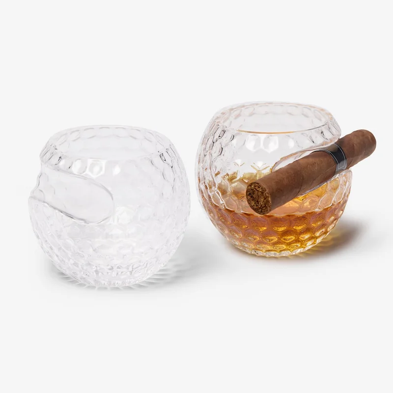 Image of Golf Ball Cigar Double Old Fashion – Set of 2