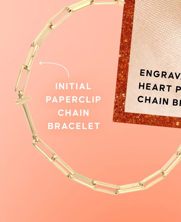 Initial Paperclip Chain Bracelet