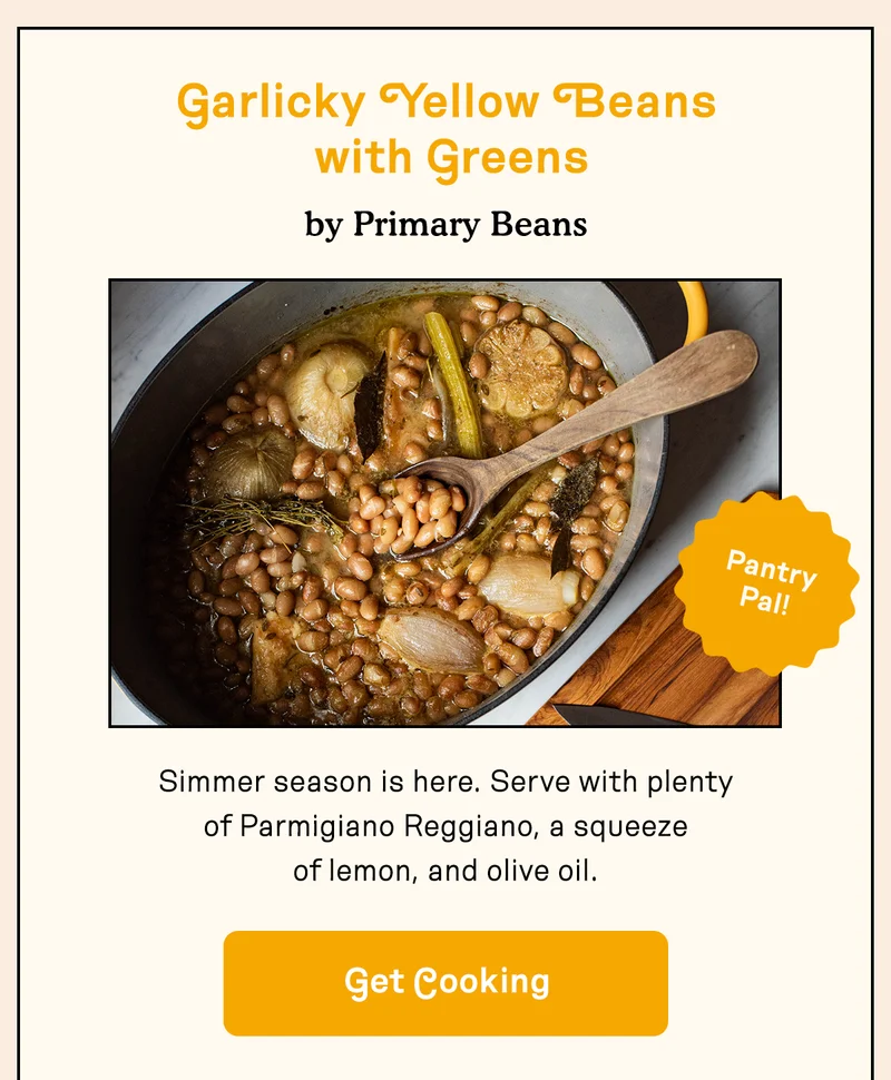Garlicky Yellow Beans with Greens
