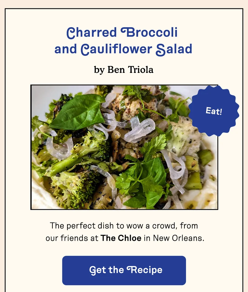 Charred Broccoli and Cauliflower Salad