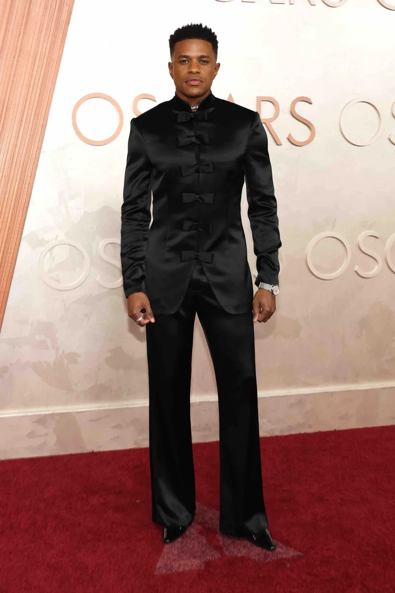 Jeremy Pope at the 2025 Oscars red carpet