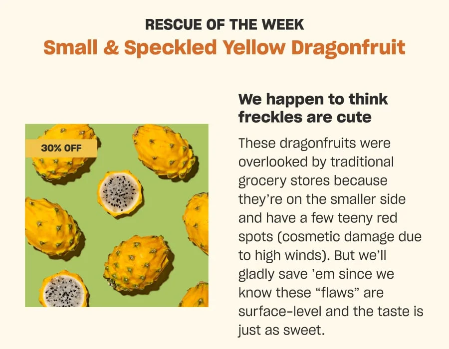 Misfit of the week: Small & speckled yellow dragonfruit