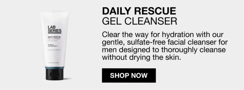 DAILY RESCUE | GEL CLEANSER | Clear the way for hydration with our gentle, sulfate-free facial cleanser for men designed to thoroughly cleanse without drying the skin | SHOP NOW