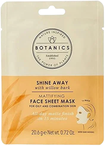 Image of Botanics Shine Away with Willow Bark - Mattifying Face Sheet Mask