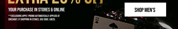 Extra 25% off Shop Men's