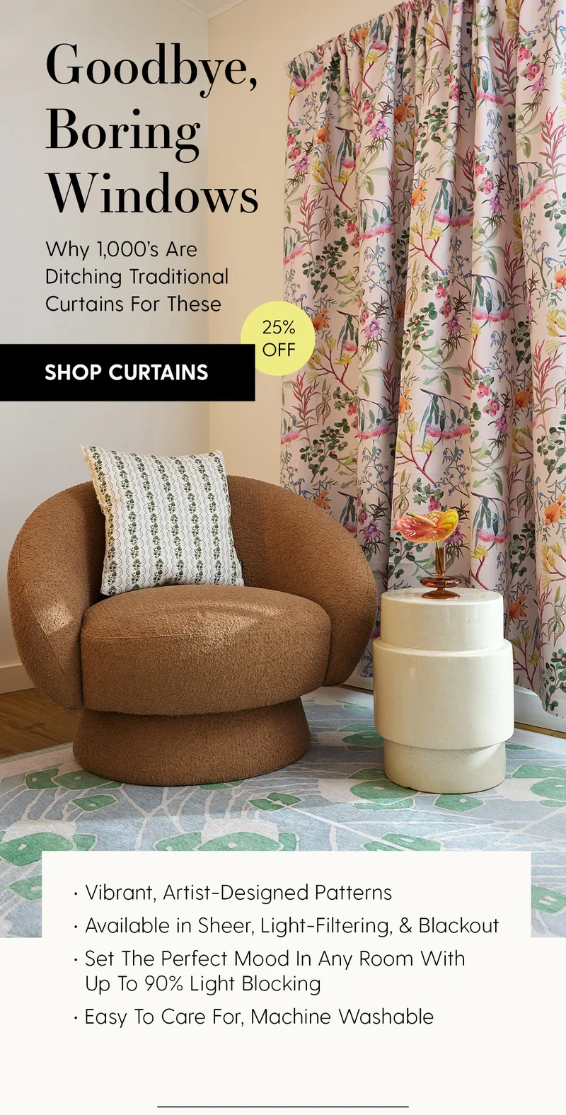 Goodbye, Boring Window | Why 1,000's Are Ditching Tradiitonal Curtains For These | Shop Curtains | 25% Off