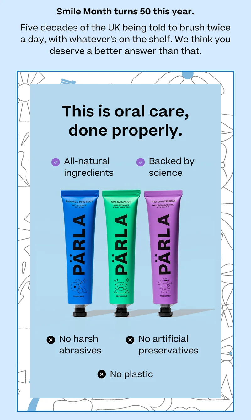 Five decades of the UK being told to brush twice a day, with whatever's on the shelf. We think you deserve a better answer than that.