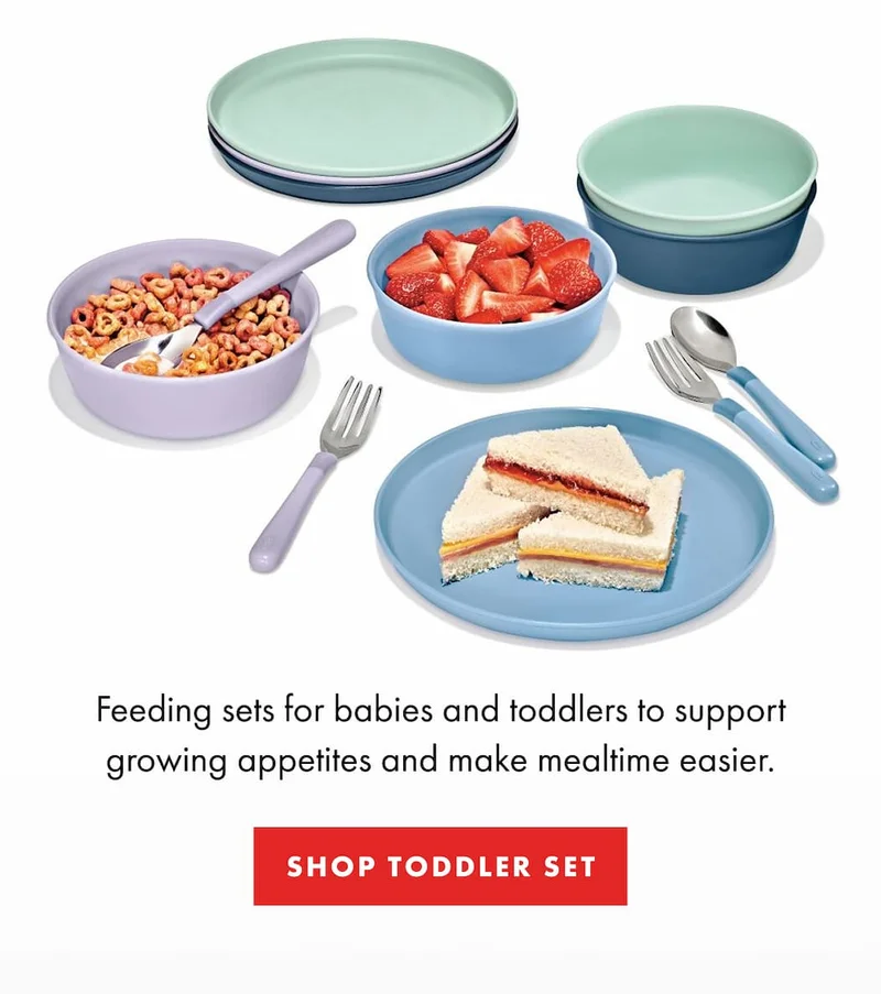Feeding sets for babies and toddlers to support growing appetites and make mealtime easier. | SHOP TODDLER SET