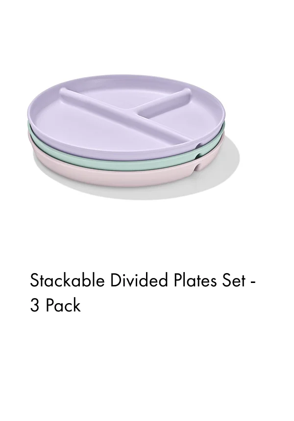 Stackable Divided Plates Set -  3 Pack
