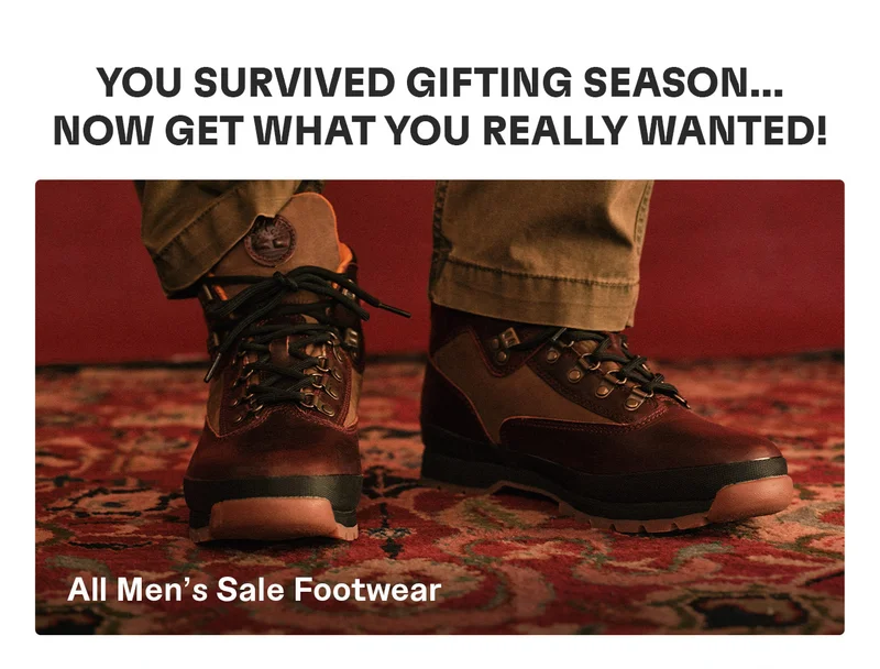 Now that you survived gifting season... Now get what you really wanted! All Men's Sale Footwear.