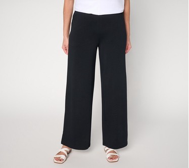 Denim & Co. Regular Beach Jersey Full Length Wide Leg Pants