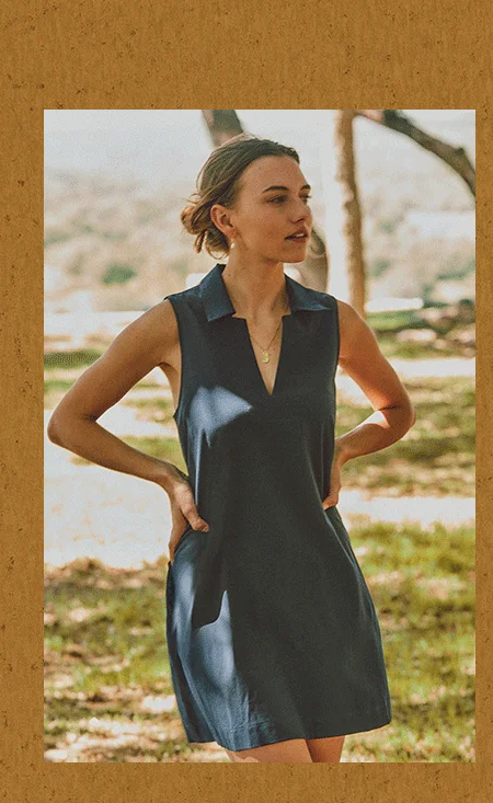 All Day Polo Dress in Navy Blazer