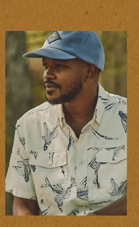 Shorelite Short-Sleeve Tech Shirt in Cream Island Fish