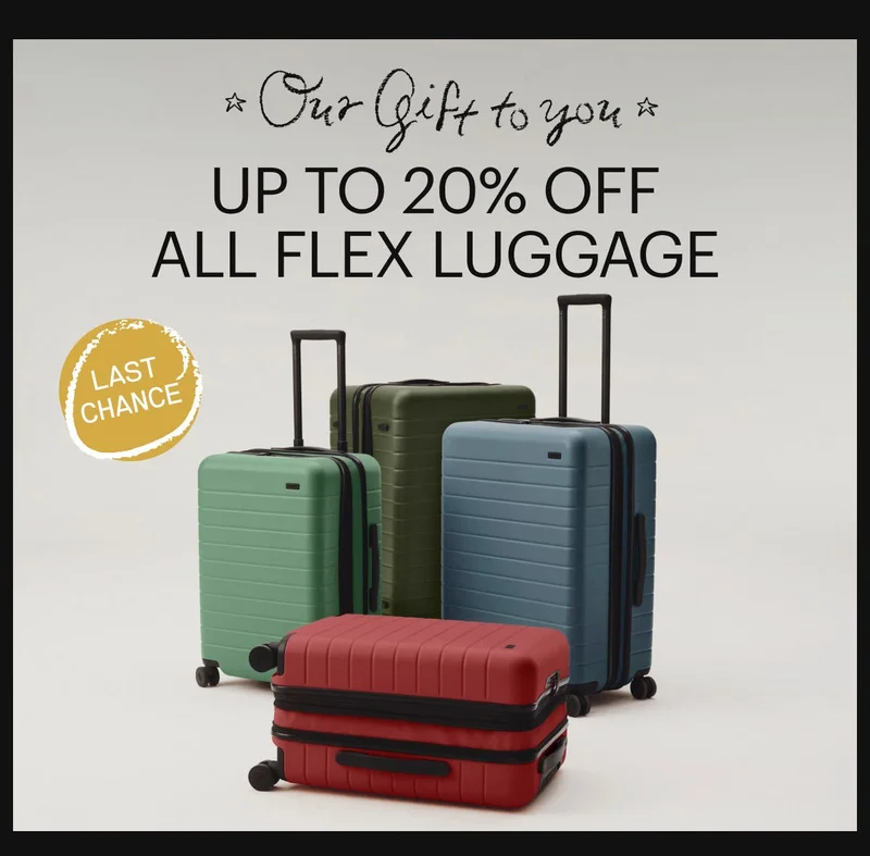 Up To 20% Off All Flex Luggage