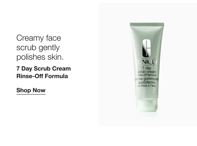 Creamy face scrub gently polishes skin. 7 Day Scrub Cream Rinse-Off Formula | Shop Now