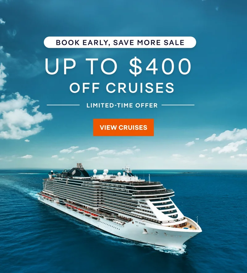Book Early, Save MOre Sale – Up to $400 Off Cruises – Limited Time Offer – Click to View Cruises & Book Now Book Early, Save MOre Sale – Up to $400 Off Cruises – Limited Time Offer – Click to View Cruises & Book Now