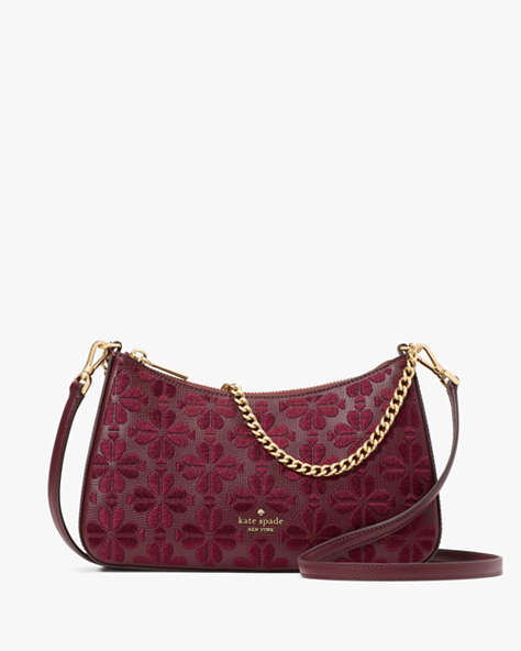 Spade Flower Embroidered Medium Convertible Crossbody