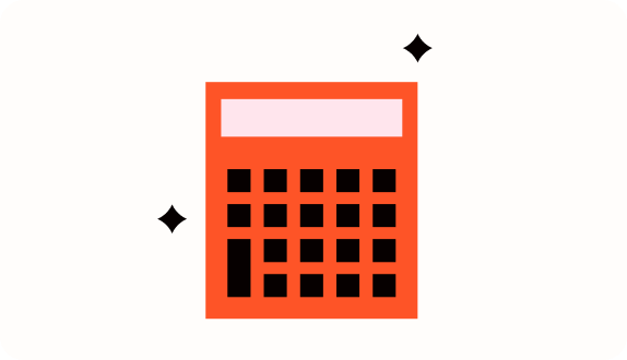 Illustration of an orange calculator