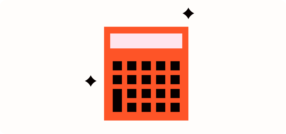 Illustration of an orange calculator