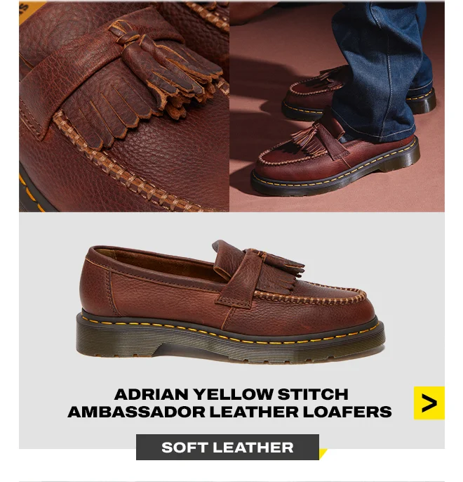 Adrian Yellow Stitch Ambassador Leather Loafers